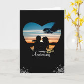 カスタムブランドハッピーアニバーサリー折り返し挨拶 カード (黄色い花)