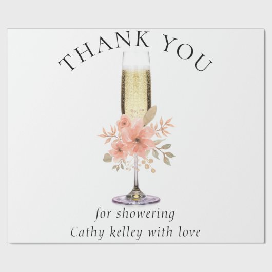 カスタムブランドバブリーとブランチブライダルシャワー ラッピングペーパー (フラット)