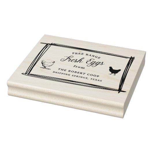 カスタムブランドファームハウスフレッシュエッグス |エッグカートン ラバースタンプ (スタンプ)