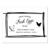 カスタムブランドファームハウスフレッシュエッグス |エッグカートン ラバースタンプ (インプリント)