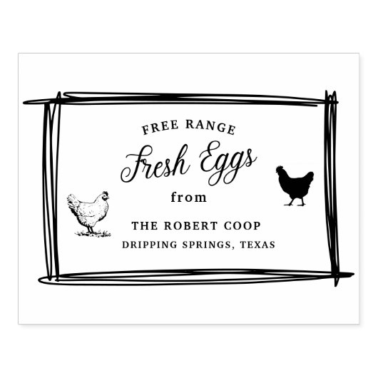 カスタムブランドファームハウスフレッシュエッグス |エッグカートン ラバースタンプ (インプリント)