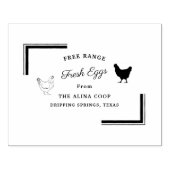 カスタムブランドファームハウスフレッシュエッグス |エッグカートン ラバースタンプ (インプリント)