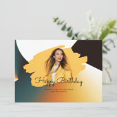 カスタムブランドフォトハッピーバースデーフラット シーズンカード (スタンド正面)