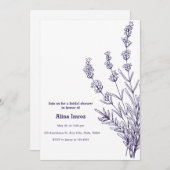 カスタムブランドフランスのラベンダー花招待状 招待状 (正面/裏面)