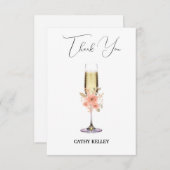 カスタムブランドブランチとバブリーブライダルシャワー サンキューカード (正面/裏面)