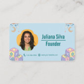 カスタムブランドブルーベビーシッター名刺 名刺 (裏面)