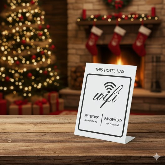 カスタムブランドホテル名Wifiパスワード 台座サイン