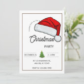カスタムブランドホワイト&ブラッククリスマスパーティー 招待状 (スタンド正面)