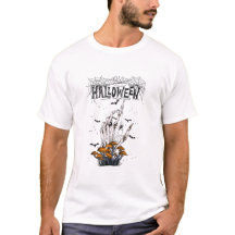 カスタムブランドモダンブラックハロウィンTシャツ