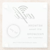 カスタムブランドモダンホテルビジネスロゴWifi ガラスコースター (裏面)