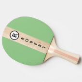 カスタムブランドモノグラムのウッドカラーストライプ 卓球ラケット (横)