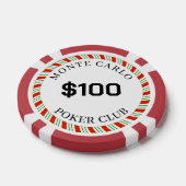 カスタムブランドモンテカルロ滑らか$100 14グラム ポーカーチップ (シングル)