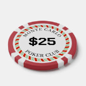 カスタムブランドモンテカルロ滑らか$25 14グラム ポーカーチップ (シングル)