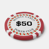 カスタムブランドモンテカルロ滑らか$50 14グラム ポーカーチップ (シングル)
