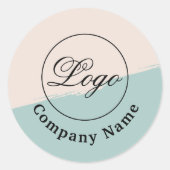 カスタムブランド会社名とロゴ ラウンドシール (正面)