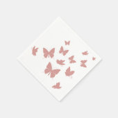 カスタムブランド可愛いピンク飛んでいる蝶 スタンダードカクテルナプキン (角)