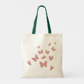 カスタムブランド可愛いピンク飛んでいる蝶 トートバッグ (裏面)
