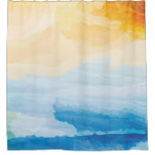 カスタムブランド水の色ウェットウォッシュスプラッシュ シャワーカーテン (正面)