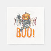 カスタムブランド白とオレンジグランジハロウィーン スタンダードカクテルナプキン (正面)