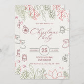 カスタムブランド白シンプルパーティー 招待状 (正面/裏面)