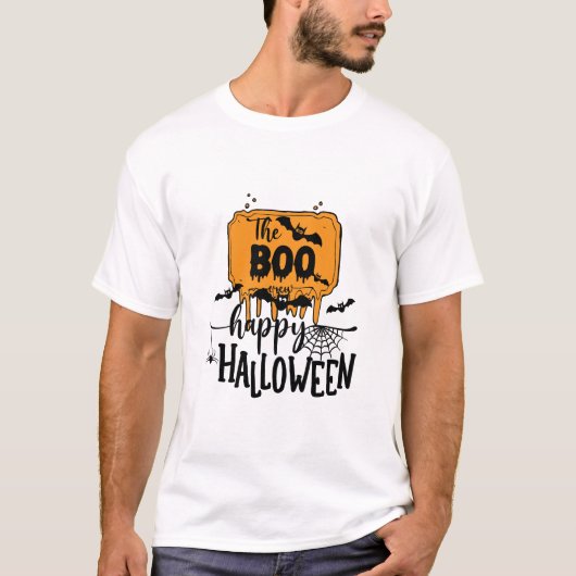 カスタムブランド白黒ハロウィ不気味ン Tシャツ (正面)