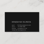 カスタムブランド白黒ミニマリストラグジュアリー 名刺 (裏面)