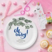 カスタムブランド緑Ohベビー |赤ちゃんシャワー ペーパープレート (パーティー)