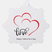 カスタムブランド赤ブラックミニマル主義バレンタインデー オーナメントカード (正面)