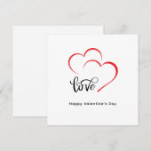 カスタムブランド赤ブラックミニマル主義バレンタインデー サンキューカード (正面/裏面)