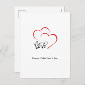 カスタムブランド赤ブラックミニマル主義バレンタインデー シーズンポストカード (正面/裏面)