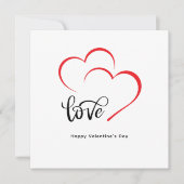 カスタムブランド赤ブラックミニマル主義バレンタインデー 招待状 (正面)