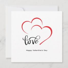 カスタムブランド赤ブラックミニマル主義バレンタインデー 招待状