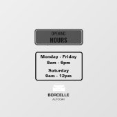 カスタムブランド車ショールーム開館時間ブラック ウィンドウサイン (シート)