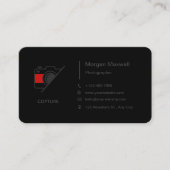 カスタムブランド黒シンプル写真機 名刺 (正面)