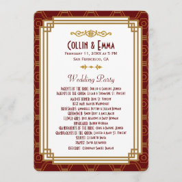 カスタムブルゴーニュアールデコ結婚式 プログラム