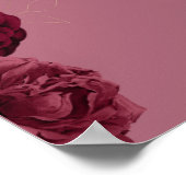 カスタムブルゴーニュフローラ結婚記念日ポスター ポスター (角)