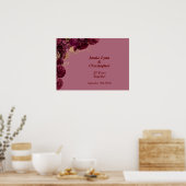 カスタムブルゴーニュフローラ結婚記念日ポスター ポスター (キッチン)