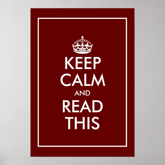 カスタムブルゴーニュ保ー赤落ち着きミーム壁ポスター ポスター (正面)