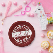 カスタムブルゴーニュ卒業 ペーパープレート (パーティー)