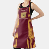 カスタムブルゴーニュ&金ゴールドストライプ エプロン (インサイチュ)