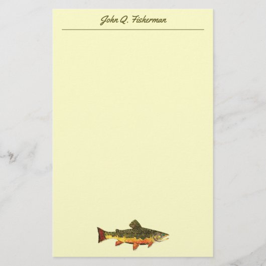 カスタムブルックトラウトフライ釣り釣り釣り釣り釣り釣り釣り釣り釣り釣り 便箋 (正面)
