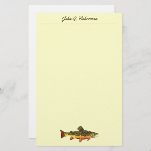 カスタムブルックトラウトフライ釣り釣り釣り釣り釣り釣り釣り釣り釣り釣り 便箋 (正面/裏面)