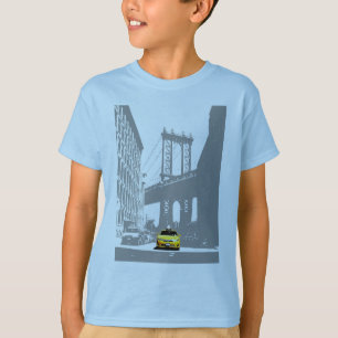 カスタムブルックリンブリッジイエロータクシニューヨークボーイズ Tシャツ