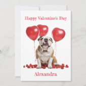 カスタムブルドッグハートバルーンバレンタイン シーズンカード (正面)