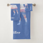 カスタムブルドッグフランスのビーチシーンタオルセット バスタオルセット (インサイチュ)