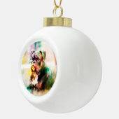カスタムブルドッグ水絵画色 セラミックボールオーナメント (右)