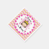 カスタムブルネットプリンセス3rdバースデーペーパーナプキン スタンダードカクテルナプキン (角)