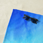 カスタムブルーとグリーンビーチタオル ビーチタオル (インサイチュ)