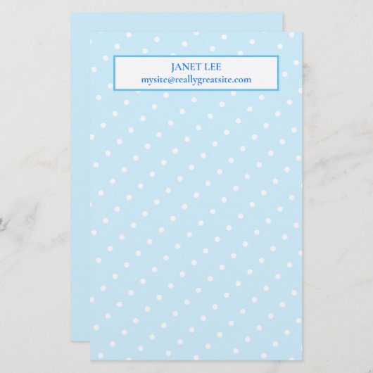 カスタムブルーの便箋に白い点々 便箋 (正面/裏面)