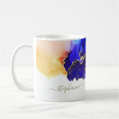 カスタムブルーアルコールインクコーヒーマグ コーヒーマグカップ (左)